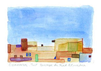 Essaouira, Toits terrasses, Ciel bleu