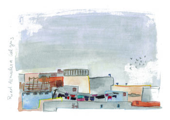 Essaouira, toits terrasses, ciel gris