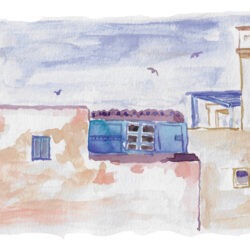 Toits terrasses, fenêtres bleues